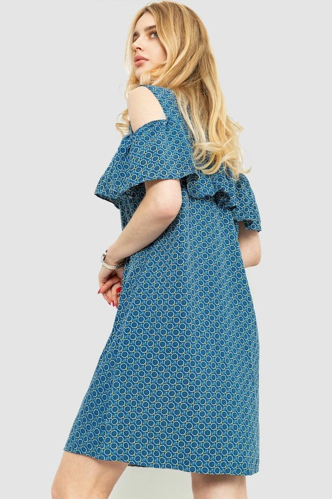 Купить Платье с принтом, цвет сине-зеленый, 230R24-3 - Фото №4