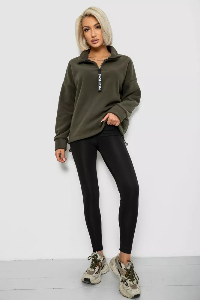 Купить Батник женский на поларфлисе, цвет хаки, 257R333-5 - Фото №2