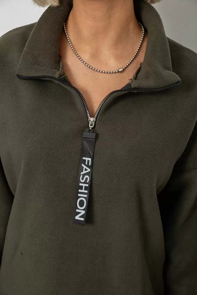 Купить Батник женский на поларфлисе, цвет хаки, 257R333-5 - Фото №5