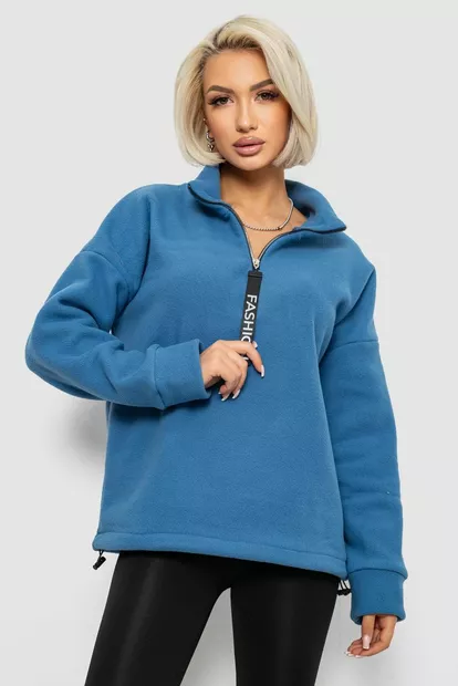 Батник женский на поларфлисе, цвет джинс, 257R333-5