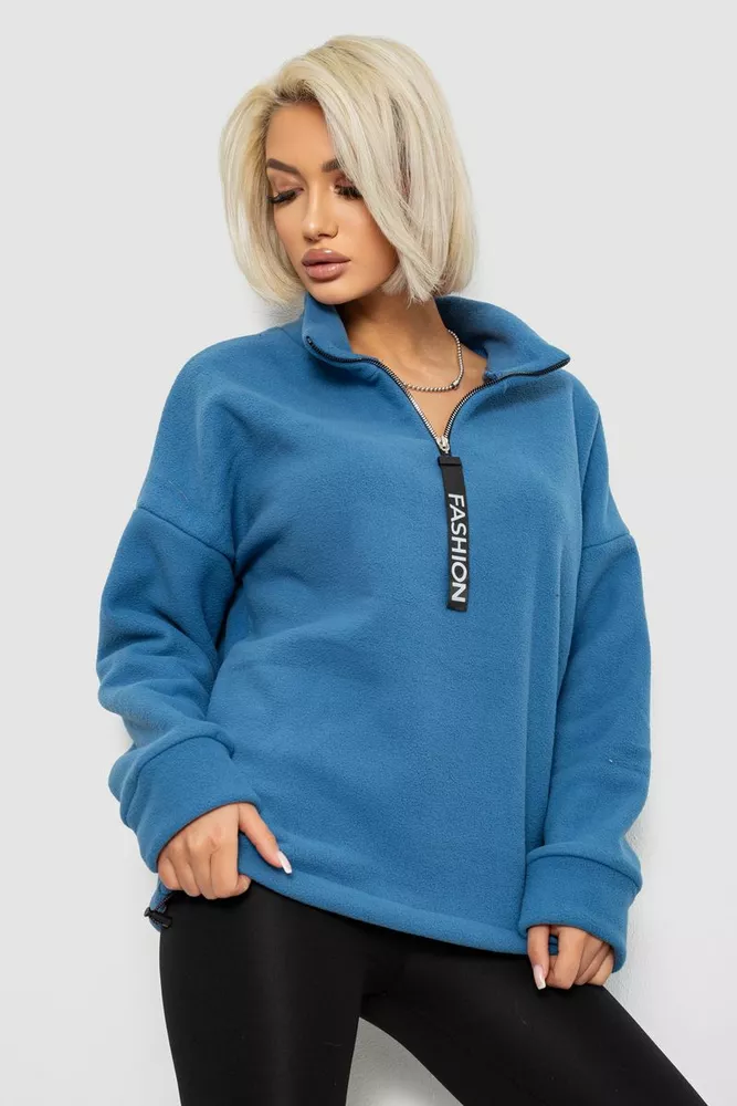 Купить Батник женский на поларфлисе, цвет джинс, 257R333-5 - Фото №3