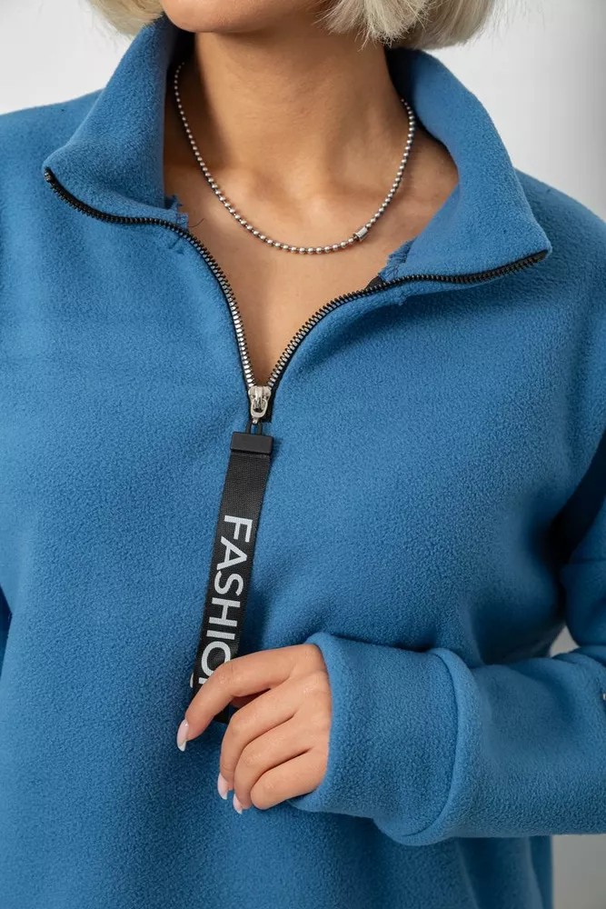 Купить Батник женский на поларфлисе, цвет джинс, 257R333-5 - Фото №5