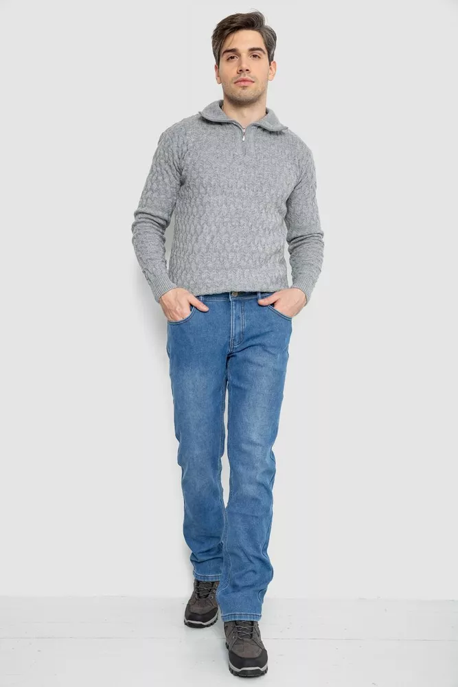 Купити Джинси чоловічі на флісі, колір джинс, 254R2407 - Фото №2