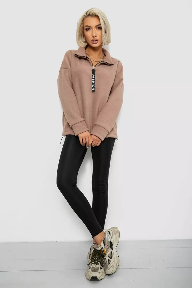 Купить Батник женский на поларфлисе, цвет бежевый, 257R333-5 - Фото №2