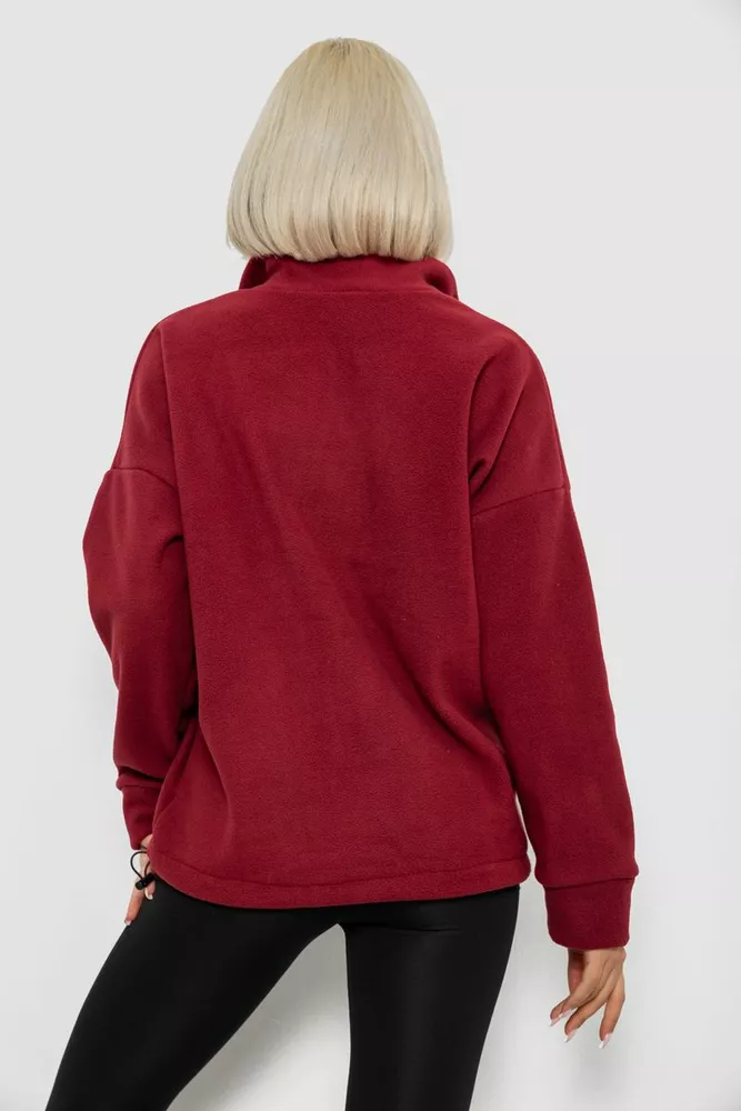 Купить Батник женский на поларфлисе, цвет бордовый, 257R333-5 - Фото №4