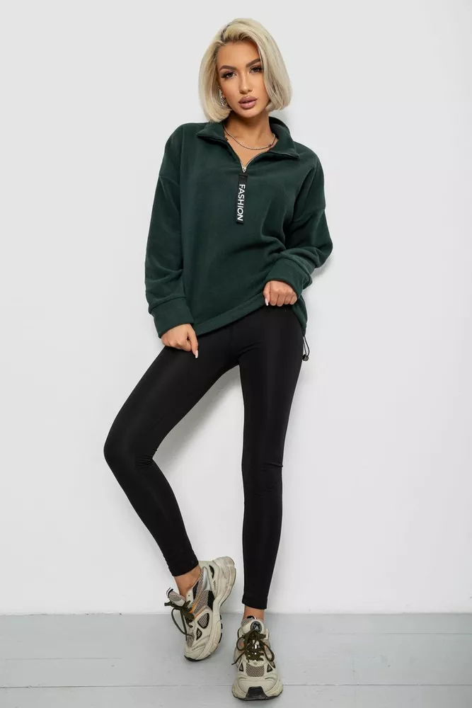 Купить Батник женский на поларфлисе, цвет зеленый, 257R333-5 - Фото №2