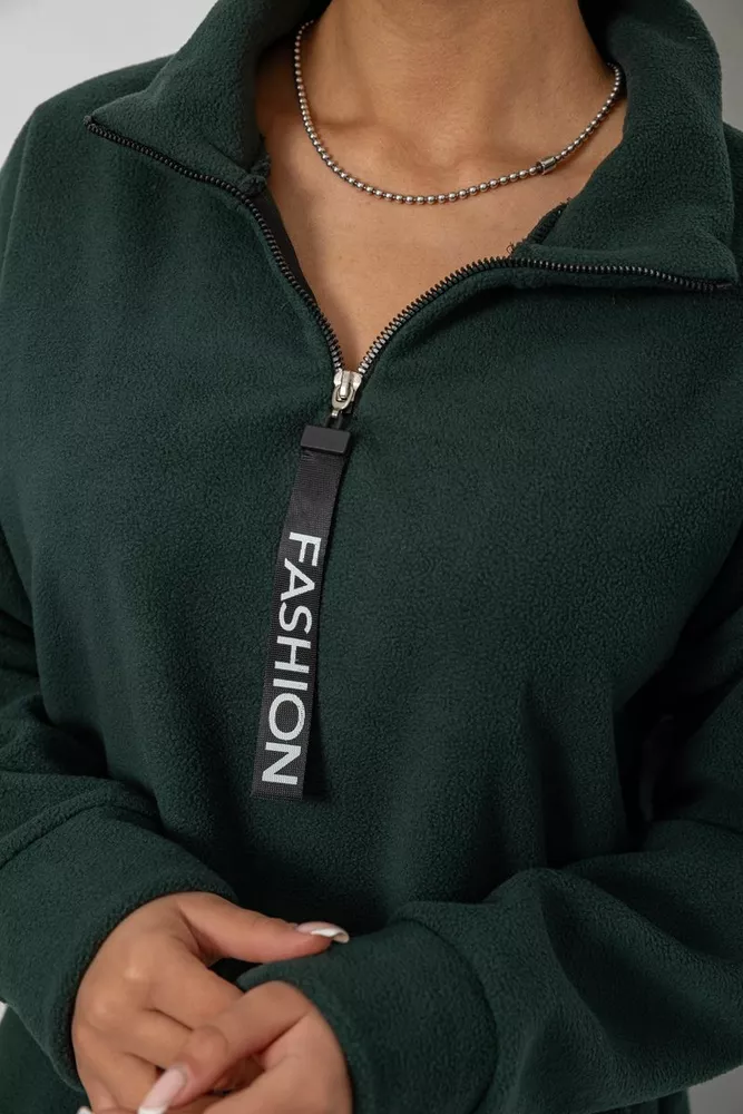 Купить Батник женский на поларфлисе, цвет зеленый, 257R333-5 - Фото №5