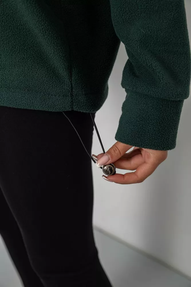 Купить Батник женский на поларфлисе, цвет зеленый, 257R333-5 - Фото №6