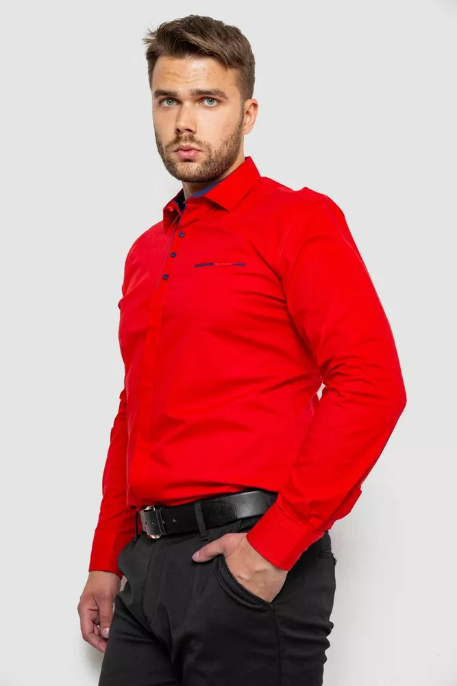 Купить Рубашка мужская  -уценка, цвет красный, 214R7150-U-1 - Фото №3