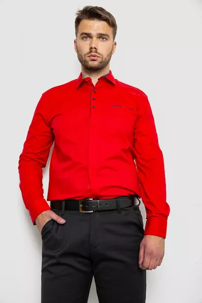 Рубашка мужская  -уценка, цвет красный, 214R7150-U-1