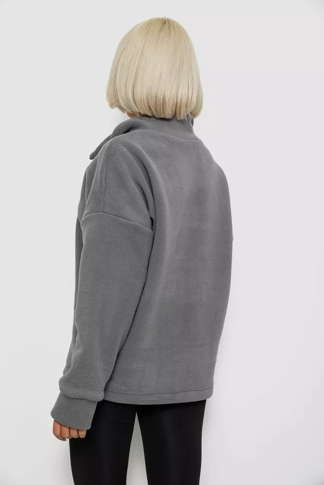 Купить Батник женский на поларфлисе, цвет светло-серый, 257R333-5 - Фото №4