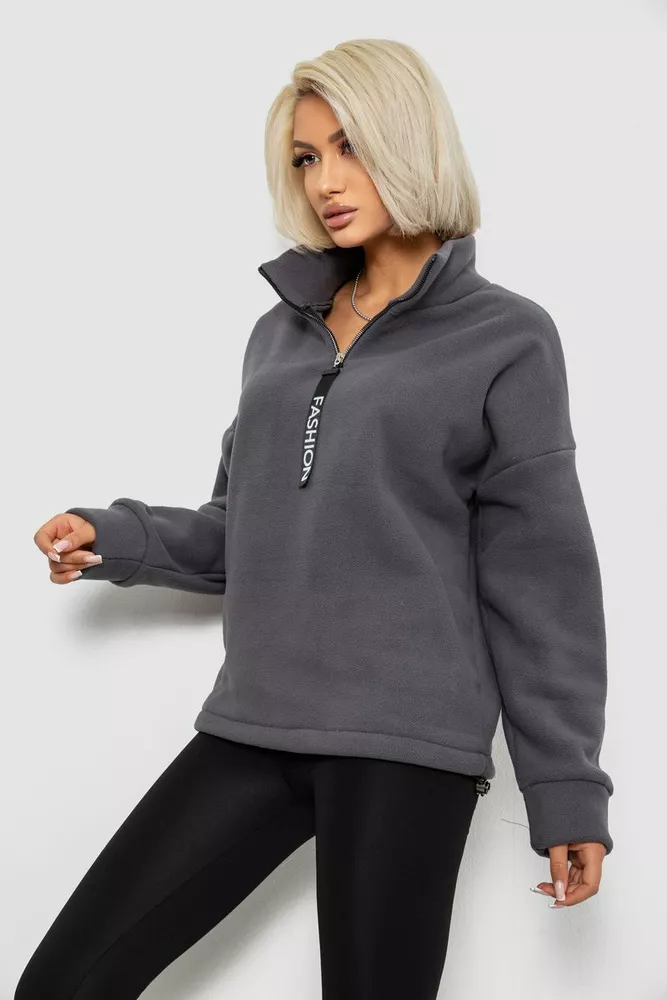 Купить Батник женский на поларфлисе, цвет серый, 257R333-5 - Фото №3