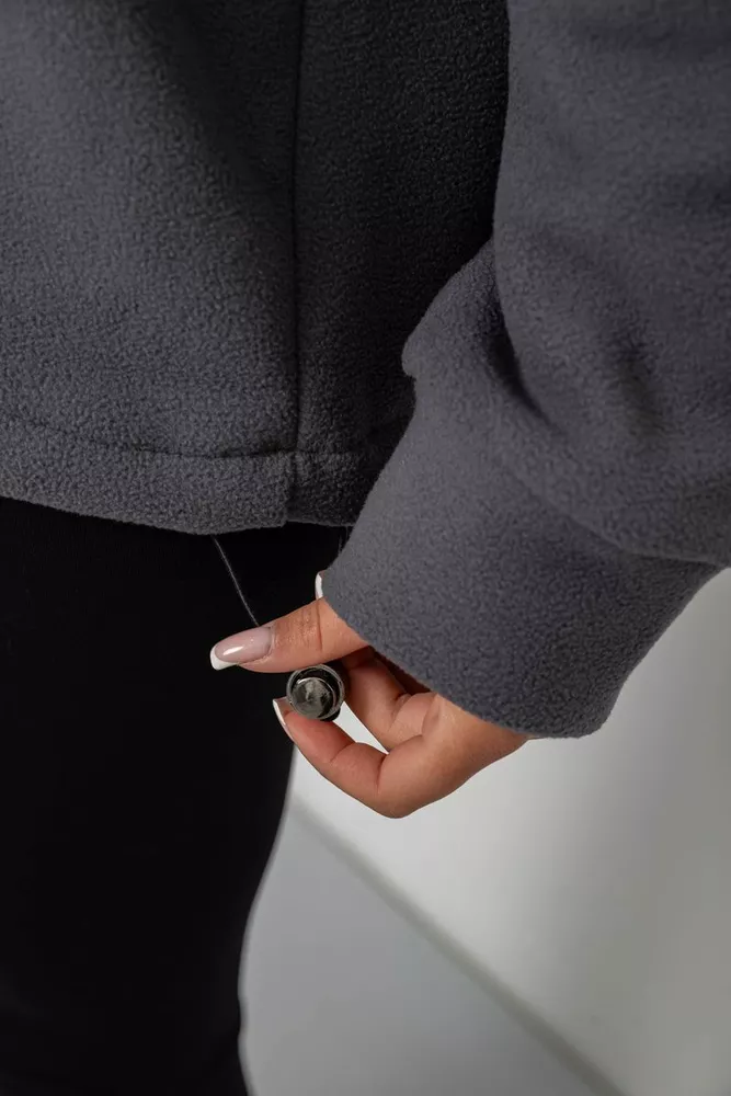 Купить Батник женский на поларфлисе, цвет серый, 257R333-5 - Фото №6