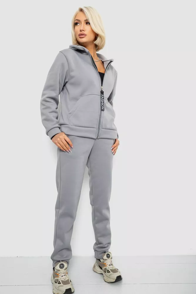 Купить Спортивный костюм женский на флисе  -уценка, цвет серый, 257R86-U-3 - Фото №3