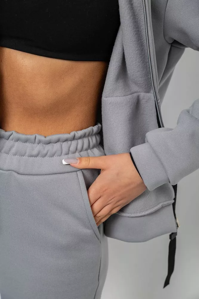 Купить Спортивный костюм женский на флисе  -уценка, цвет серый, 257R86-U-3 - Фото №6
