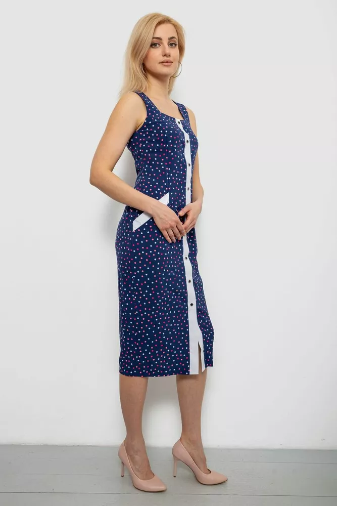 Купить Сарафан женский в горошек, цвет синий, 230R029-1 - Фото №3