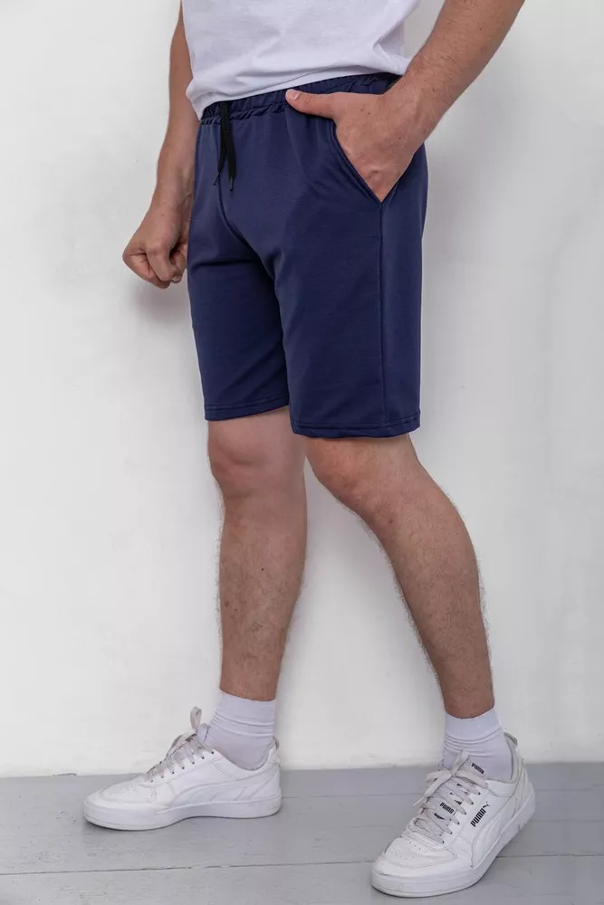 Купити Шорти чоловічі однотонні, колір синій, 238R00207 - Фото №3