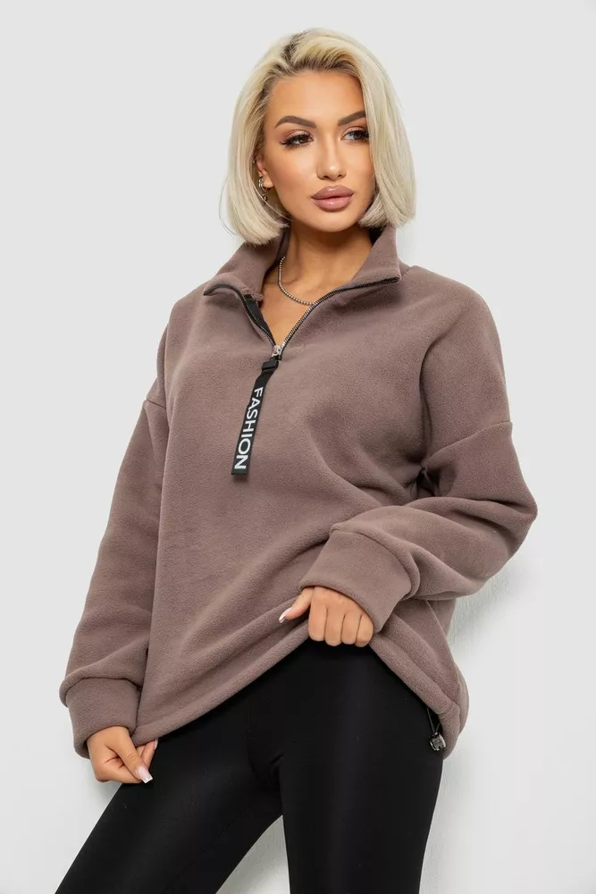 Купить Батник женский на поларфлисе, цвет мокко, 257R333-5 - Фото №3