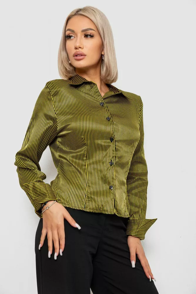 Купить Рубашка классическая в полоску, цвет черно-желтый, 230R64 - Фото №3