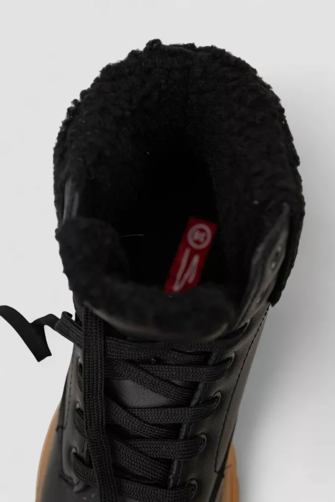 Купити Черевики жіночі зимові на хутрі, колір чорно-бежевий, 248RCX1750 - Фото №6