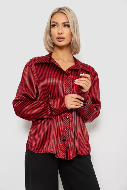 Сорочка класична в смужку, колір чорно-червоний, 230R66-2