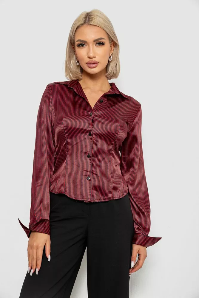 Купить Рубашка классическая в полоску, цвет черно-красный, 230R64 - Фото №1