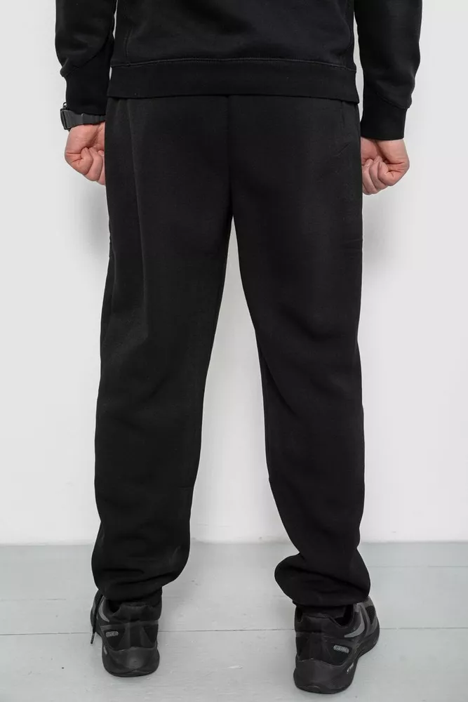 Купити Спортивні штани чоловічі на флісі, колір чорний, 129RA9995-1 - Фото №4