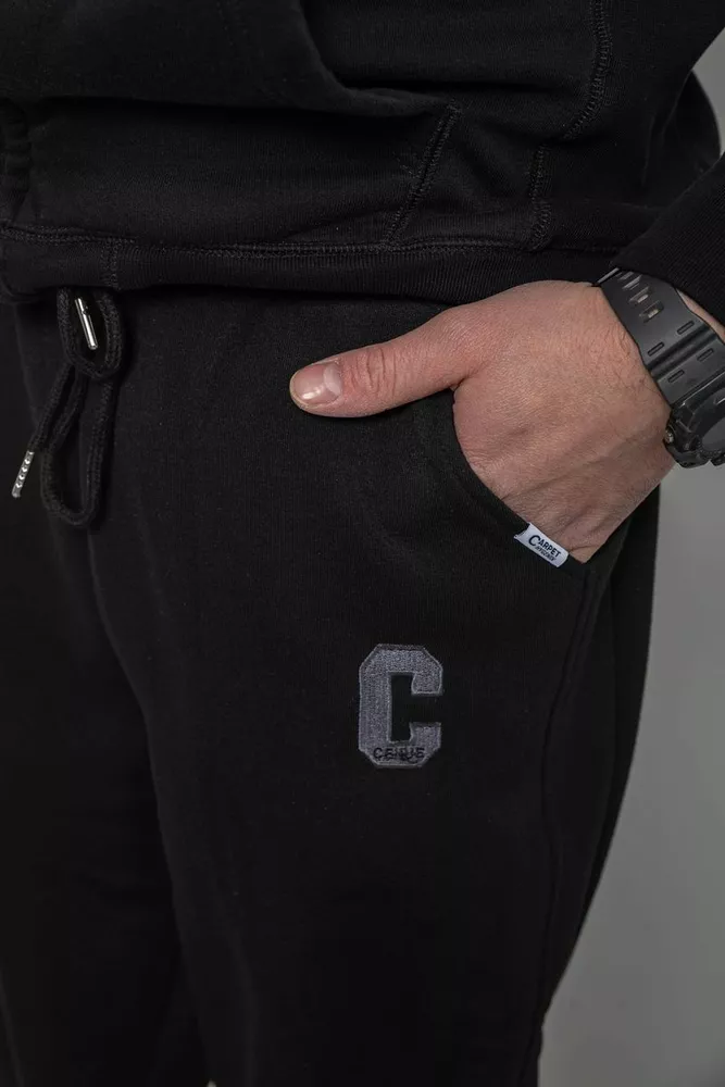 Купити Спортивні штани чоловічі на флісі, колір чорний, 129RA9995-1 - Фото №5