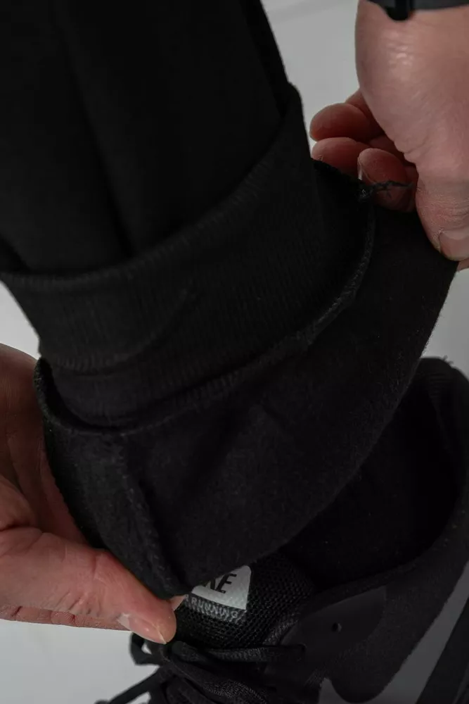 Купити Спортивні штани чоловічі на флісі, колір чорний, 129RA9995-1 - Фото №6