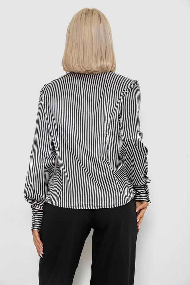 Купить Рубашка классическая в полоску, цвет черно-белый, 230R66-2 - Фото №4