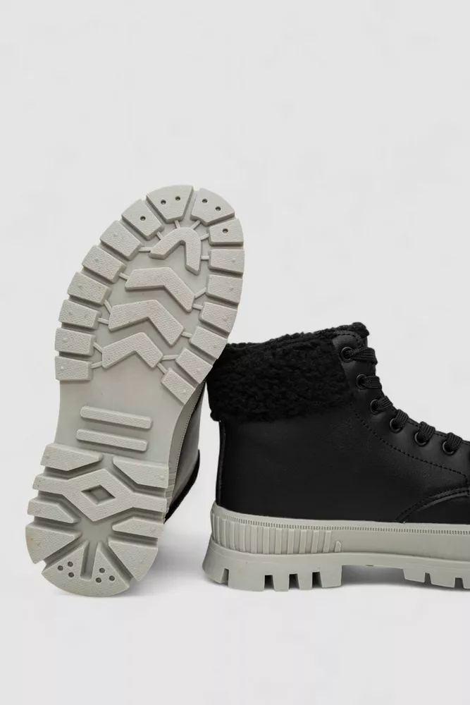 Купить Ботинки женские зимние на меху, цвет черно-серый, 248RCX1750 - Фото №5