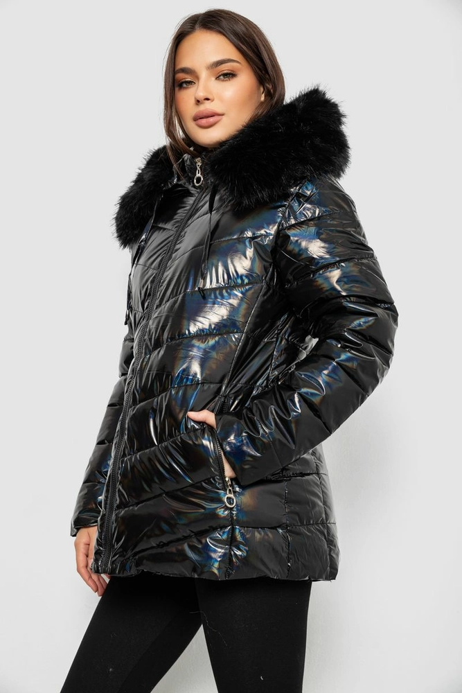 Купить Куртка женская зимняя короткая, цвет черный, 244R23-611 - Фото №4