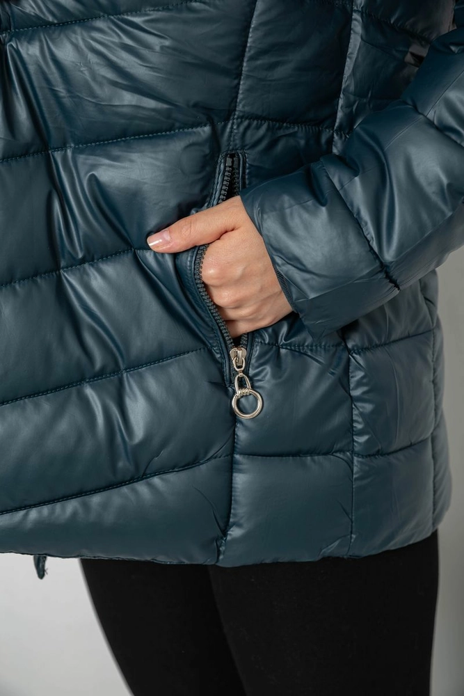 Купить Куртка женская зимняя короткая, цвет петроль, 244R23-611 - Фото №8