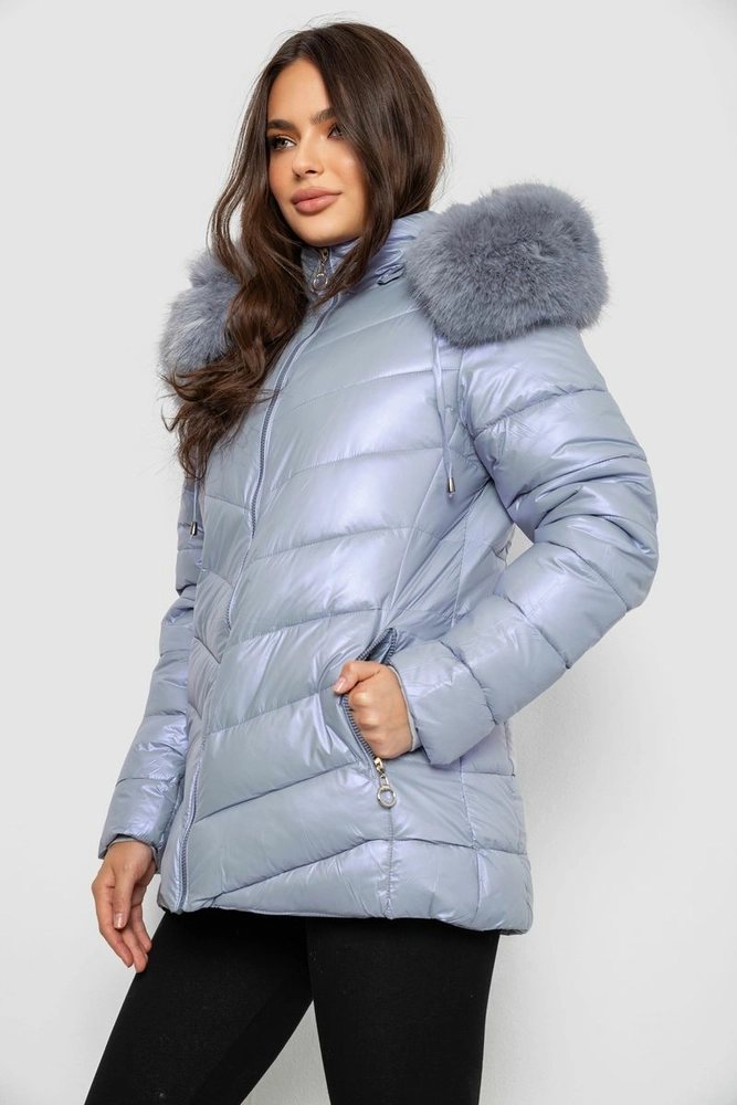 Купить Куртка женская зимняя короткая, цвет голубой, 244R23-611 - Фото №4