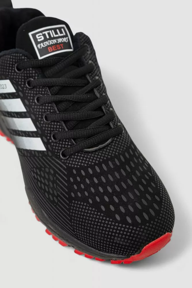 Купити Кросівки чоловічі зимові на хутрі, колір чорно-червоний, 248RH215 - Фото №2