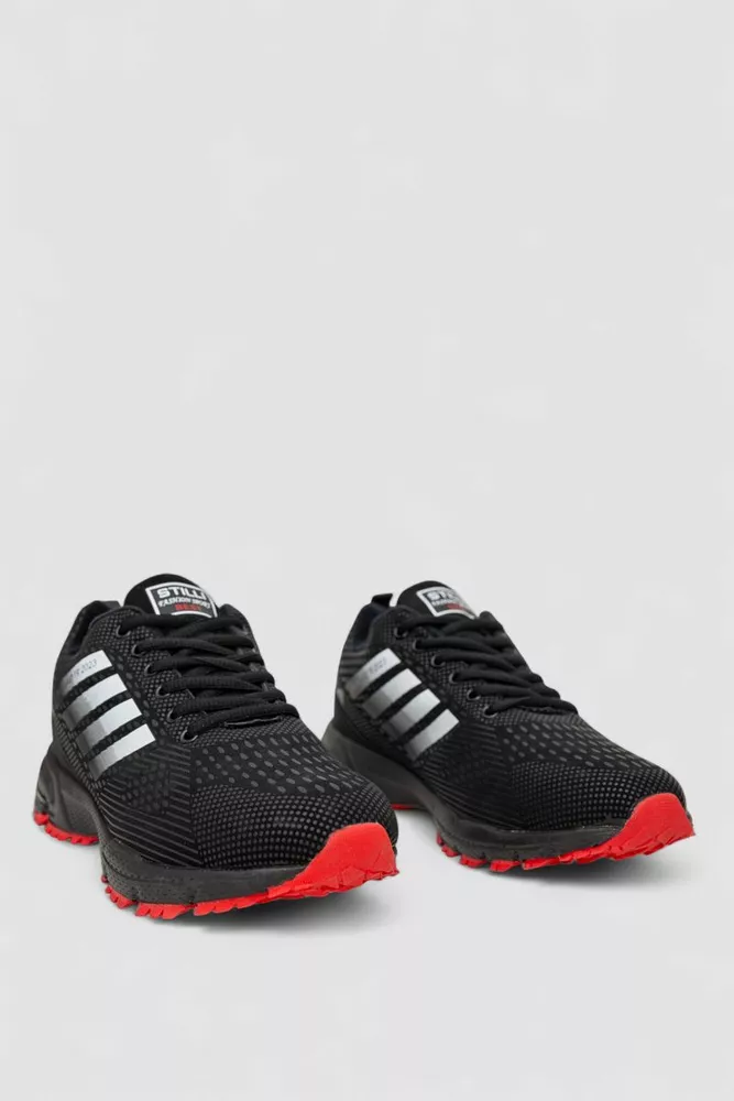 Купити Кросівки чоловічі зимові на хутрі, колір чорно-червоний, 248RH215 - Фото №3