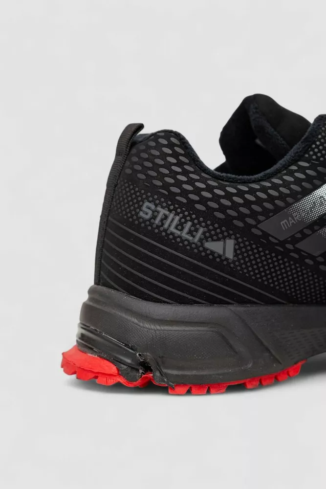 Купити Кросівки чоловічі зимові на хутрі, колір чорно-червоний, 248RH215 - Фото №5