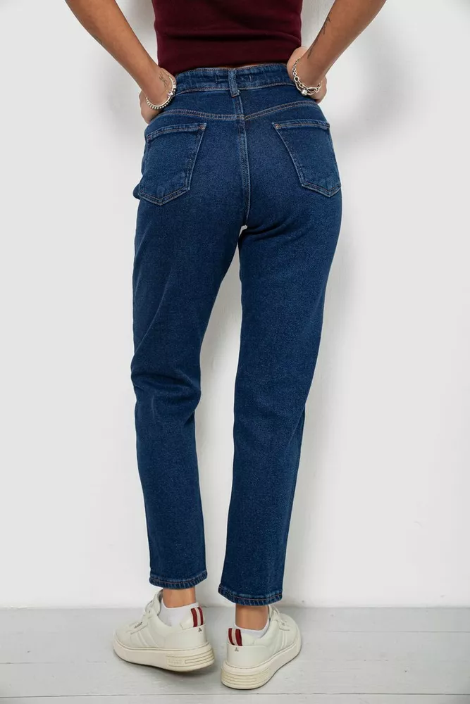 Купить Джинсы женские однотонные прямые, цвет темно-синий, 244RM054 - Фото №4