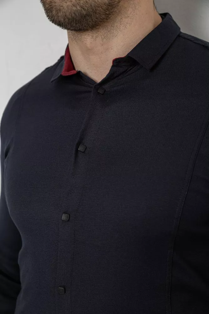 Купить Рубашка мужская однотонная, цвет темно-синий, 186R2010 - Фото №5