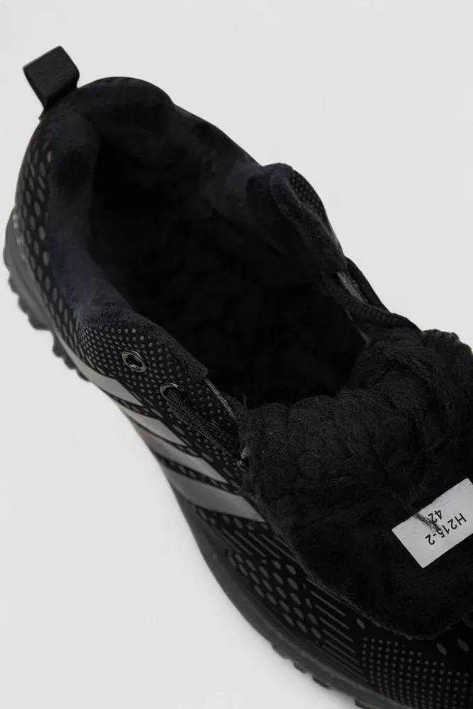 Купити Кросівки чоловічі зимові на хутрі, колір чорний, 248RH215 - Фото №7