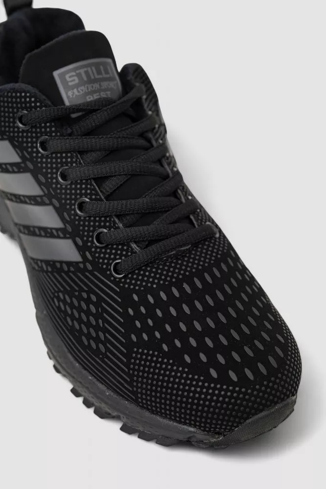 Купити Кросівки чоловічі зимові на хутрі, колір чорний, 248RH215 - Фото №2