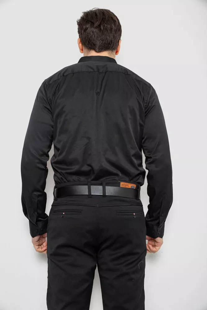 Купить Рубашка мужская однотонная, цвет черный, 186R2010 - Фото №4