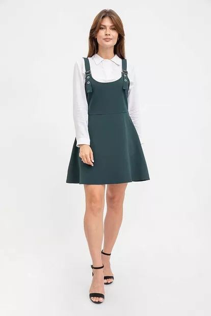 Сарафан женский темно-зеленый, офисный стиль 119R315