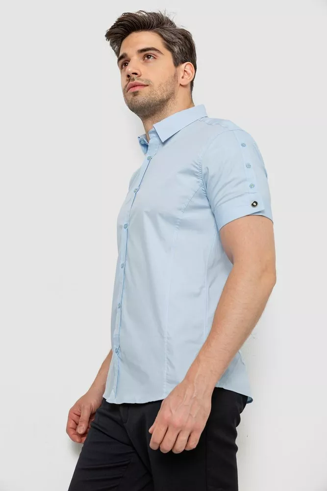 Купити Сорочка чоловіча однотонна, колір блакитний, 214R5003 - Фото №3