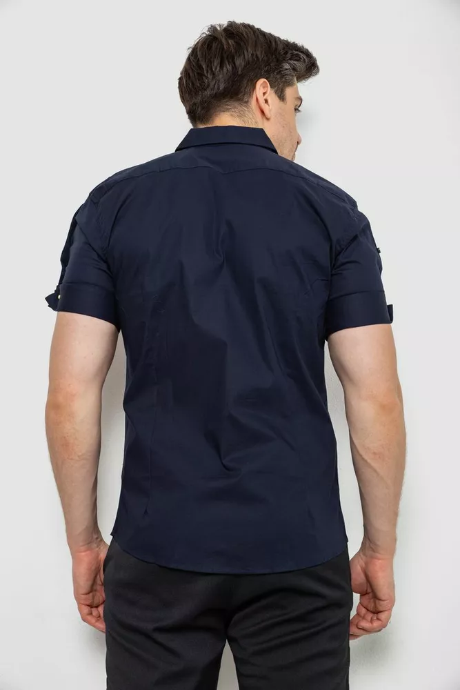 Купити Сорочка чоловіча однотонна, колір синій, 214R5003 - Фото №4