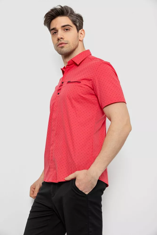 Купить Мужская рубашка с принтом, цвет коралловый, 186R7535 - Фото №3
