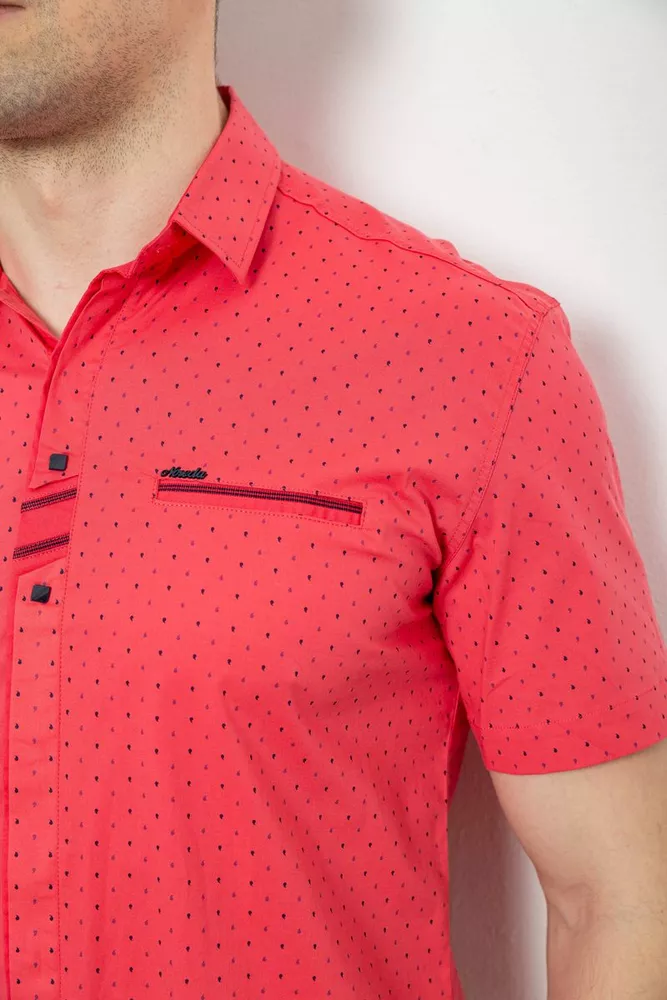 Купить Мужская рубашка с принтом, цвет коралловый, 186R7535 - Фото №5