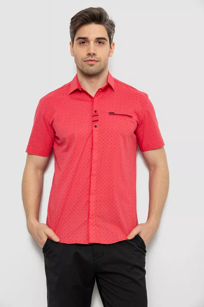 Купить Мужская рубашка с принтом, цвет коралловый, 186R7535 - Фото №1