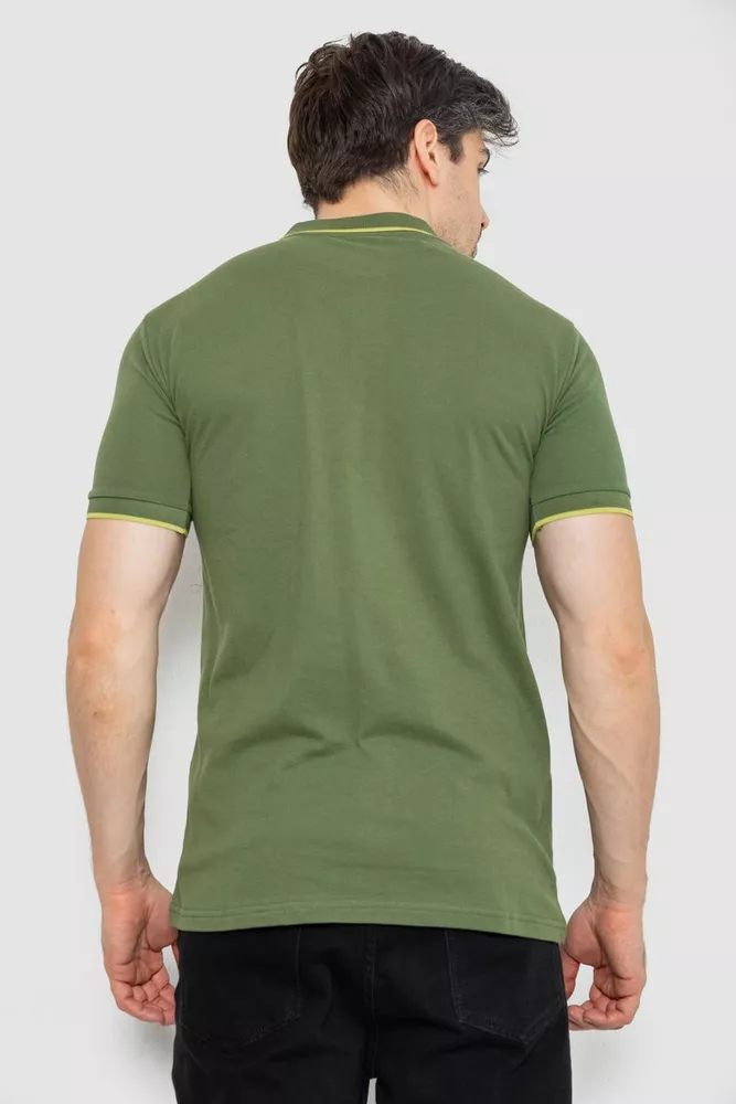 Купить Поло мужское котоновое, цвет хаки, 247R301 - Фото №4