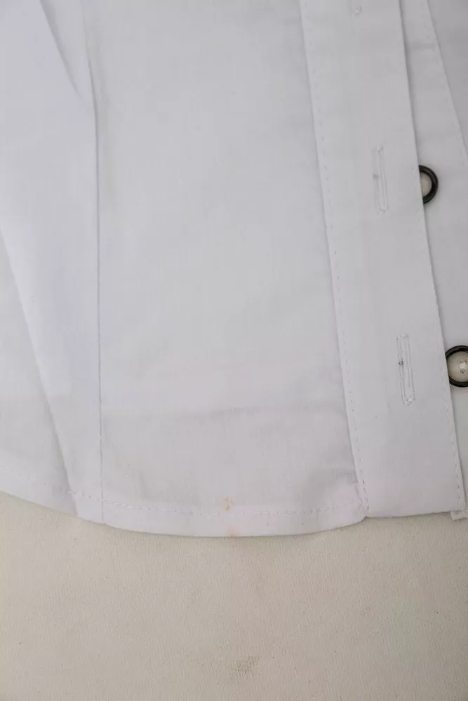 Купить Рубашка женская однотонная  -уценка, цвет белый, 230R068-1-U-317 - Фото №7